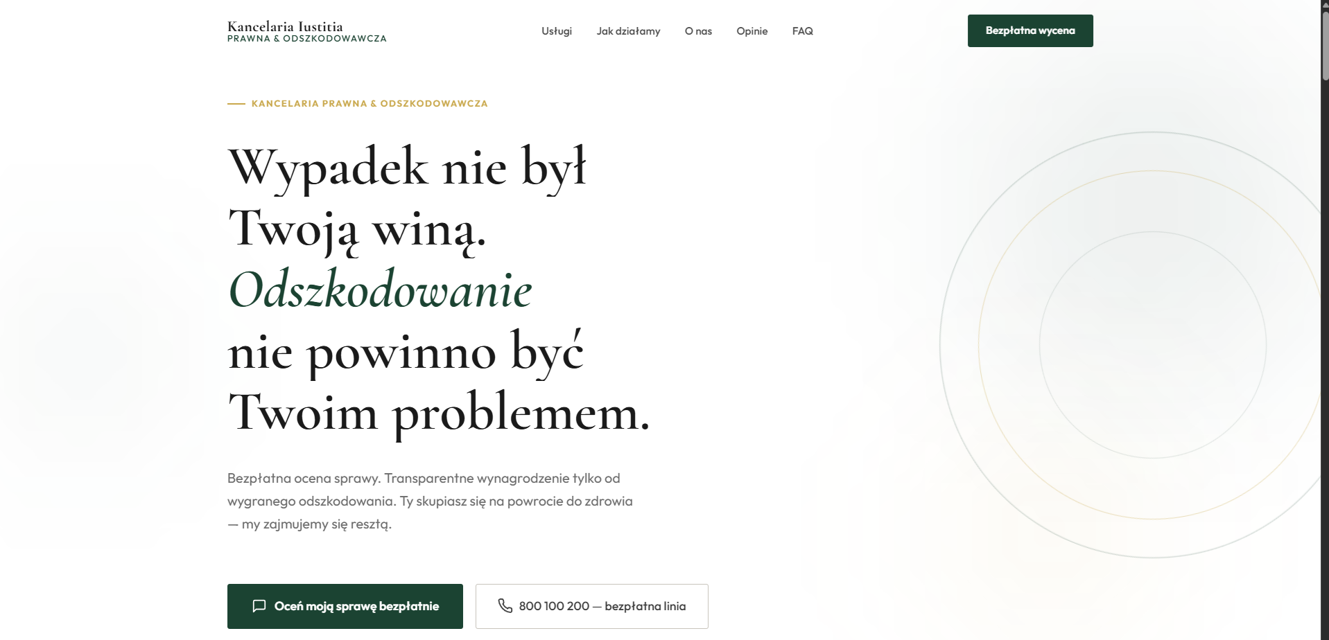 Kancelaria Iustitia — strona internetowa